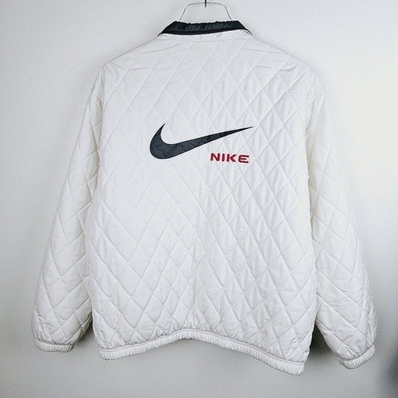 Nike Jackets & Blazers - RARE Vintage Nike White Quilted Puffer Jacket, Women's Medium